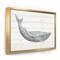 Designart - Blue Whale Handpainted Watercolor - Nautical & Coastal Canvas in Gold Frame